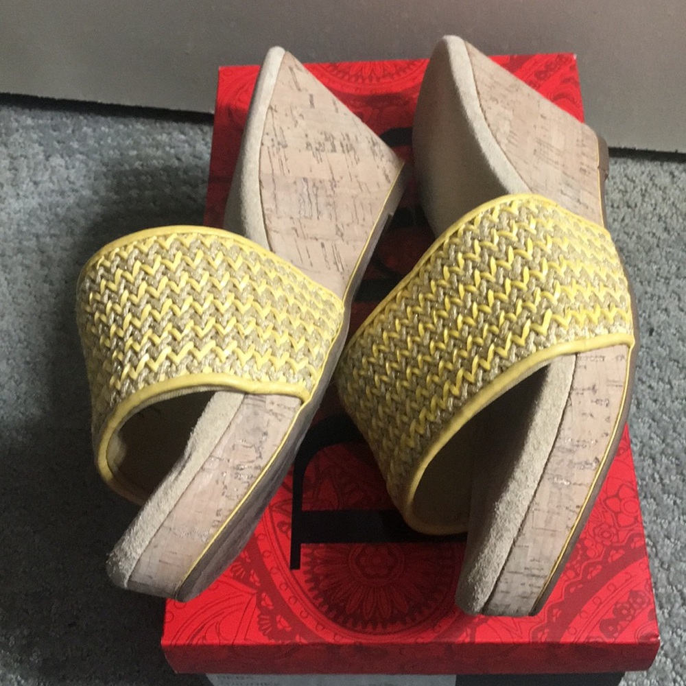Reba Saddie Yellow Fab slip on wedge sandals
#15